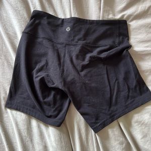 Black Cropped Lulu Lemon Biker Shorts